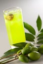 Sour plum juice with ambarella fruit Royalty Free Stock Photo