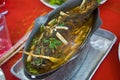 Sour soup made of tamarind paste with walking catfish Royalty Free Stock Photo