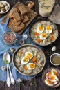 Sourdough soup with sausage - zurek, traditional Polish soup