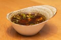 Sour and spicy vegetable soup on a table, Asian cuisine Royalty Free Stock Photo