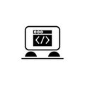 Source code black icon concept. Source code flat vector symbol, sign, illustration. Royalty Free Stock Photo