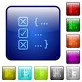 Source code checking color square buttons Royalty Free Stock Photo