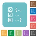 Source code checking rounded square flat icons Royalty Free Stock Photo