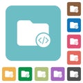 Source code directory rounded square flat icons Royalty Free Stock Photo