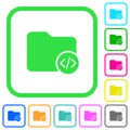 Source code directory vivid colored flat icons Royalty Free Stock Photo