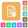 Source code document rounded square flat icons Royalty Free Stock Photo