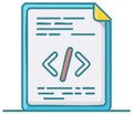 Source code document icon with programming script symbol for web development Royalty Free Stock Photo