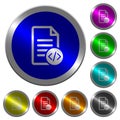 Source code document luminous coin-like round color buttons Royalty Free Stock Photo