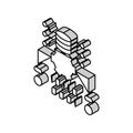 source code management isometric icon vector illustration Royalty Free Stock Photo