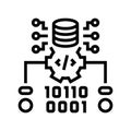 source code management line icon vector illustration Royalty Free Stock Photo