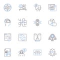 Source code line icons collection. Programming, Scripting, Development, Codebase, Coding, Syntax, Compilation vector and