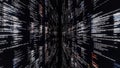 Source code walls on black background. Animation. Dive into cyberspace with walls of source code on black background Royalty Free Stock Photo
