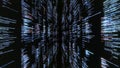 Source codes in cyberspace on black background. Animation. Dive into cyberspace with walls of source code. Access to Royalty Free Stock Photo