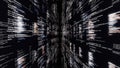 Source codes in cyberspace on black background. Animation. Dive into cyberspace with walls of source code. Access to Royalty Free Stock Photo
