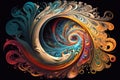 source of consciousness, surrounded by swirls of color and light Royalty Free Stock Photo