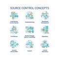 Source control concept icons set Royalty Free Stock Photo