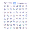 Source control RGB color icons set Royalty Free Stock Photo