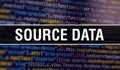 Source data with Abstract Technology Binary code Background.Digital binary data and Secure Data Concept. Software Royalty Free Stock Photo