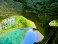 Source du Lison in the beautiful mountains of Jura in Bourgogne-Franche-ComtÃ©