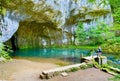 Source du Lison in the beautiful mountains of Jura in Bourgogne-Franche-ComtÃ©