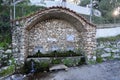 The Source of Life Spring at St. Nektarios Monastery, Rhodes. February 2025. Royalty Free Stock Photo