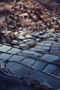 Source of Salinas de Maras is located along the slopes of Qaqawinay mountain, at an elevation of 3,380 m in the Urumbamba Valley, Royalty Free Stock Photo