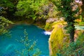 The source of Urederra or the route of the waterfalls of Baquedano, in Navarre, Spain.