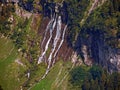 Source and waterfall of the left tributary of the river GÃÂ¤ntelwasser in the alpine valley GÃÂ¤ntel - Switzerland