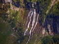 Source and waterfall of the left tributary of the river GÃÂ¤ntelwasser in the alpine valley GÃÂ¤ntel - Switzerland