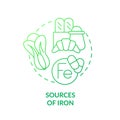 Sources of iron green gradient concept icon Royalty Free Stock Photo