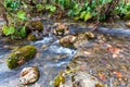 the beginning of the spring period, mountainous terrain and a stream in , sunny autumn day, nature walks.