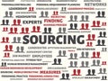 SOURCING - image with words associated with the topic RECRUITING, word, image, illustration Royalty Free Stock Photo