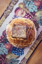 Sourdough artisan bread loaf of traditional Homemade rye starter Royalty Free Stock Photo