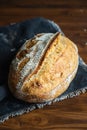 Sourdough artisan bread loaf of traditional Homemade rye starter Royalty Free Stock Photo