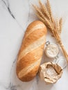 Sourdough Bloomer or Baton loaf bread