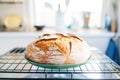 sourdough boule in a proofing basket