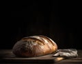 A Sourdough Bread Loaf with Dark Space for Text Royalty Free Stock Photo