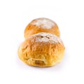 sourdough bread. Sourdough roll. Fresh fragrant bread on white background Royalty Free Stock Photo