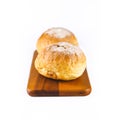 sourdough bread. Sourdough roll. Fresh fragrant bread on white background Royalty Free Stock Photo