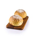 sourdough bread. Sourdough roll. Fresh fragrant bread on on a white background Royalty Free Stock Photo