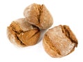 Sourdough Rye Bread Rolls on white Background - Isolated Royalty Free Stock Photo