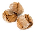 Sourdough Rye Bread Rolls on white Background - Isolated Royalty Free Stock Photo