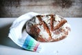 Sourdough spelt artisan bread whole, bakery Royalty Free Stock Photo