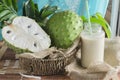 Soursop also graviola, guyabano is the fruit of Annona muricata