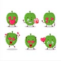 Soursop cartoon character with love cute emoticon