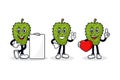 Soursop fruit cartoon character design collection