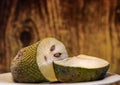 Soursop fruit sliced close up