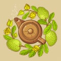 Soursop tea vector illustration