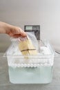 Sous vide cooking of pears Royalty Free Stock Photo