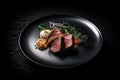 Sous vide lamb dish. Generative AI